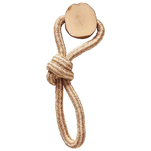 Ethical SPOT Love The Earth Natural Coffee Wood and Rope Tug Dog Toy - 12 Inch