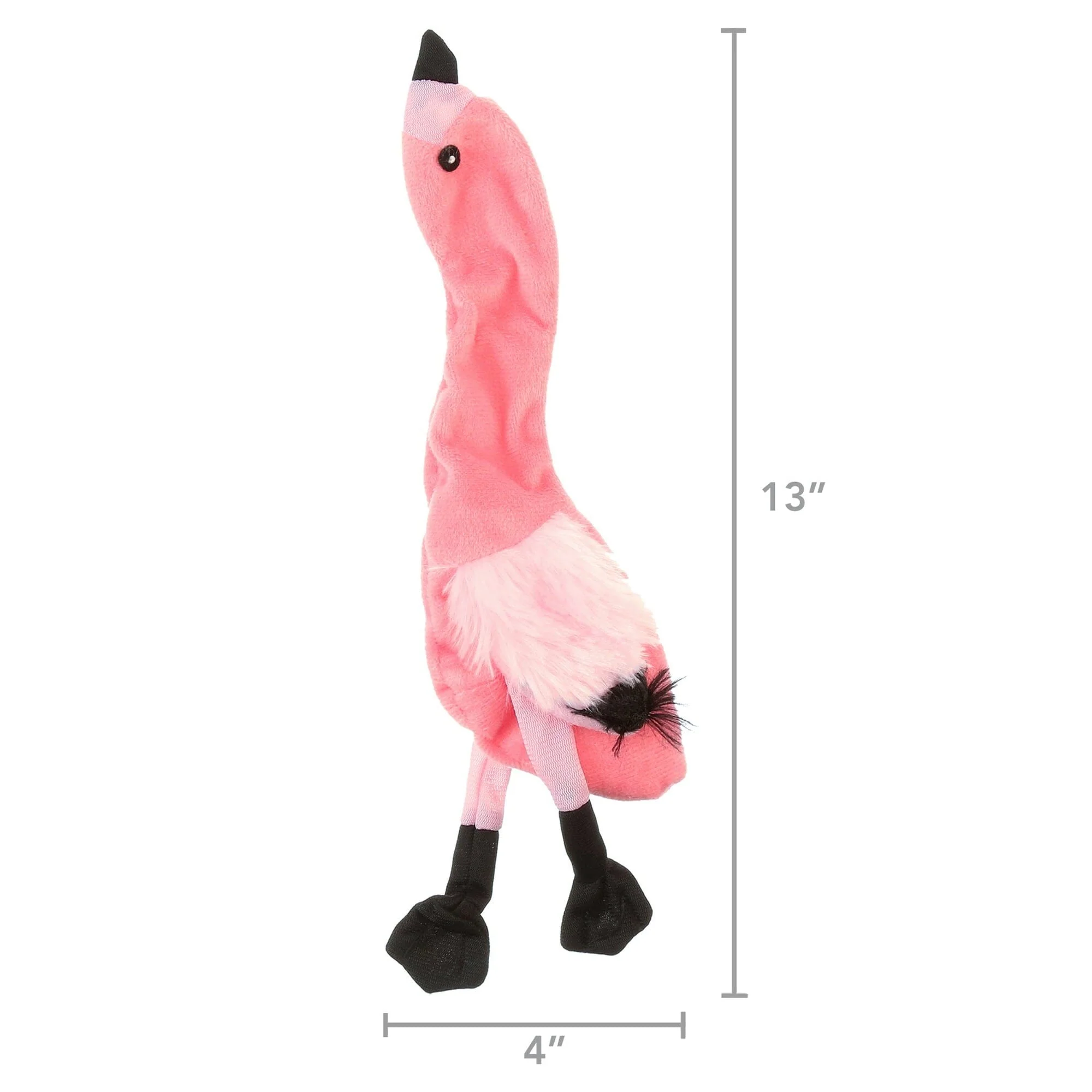 Ethical SPOT Skinneeez Stuffing-Free Flamingo Squeak and Soft Dog Toy - Image 7
