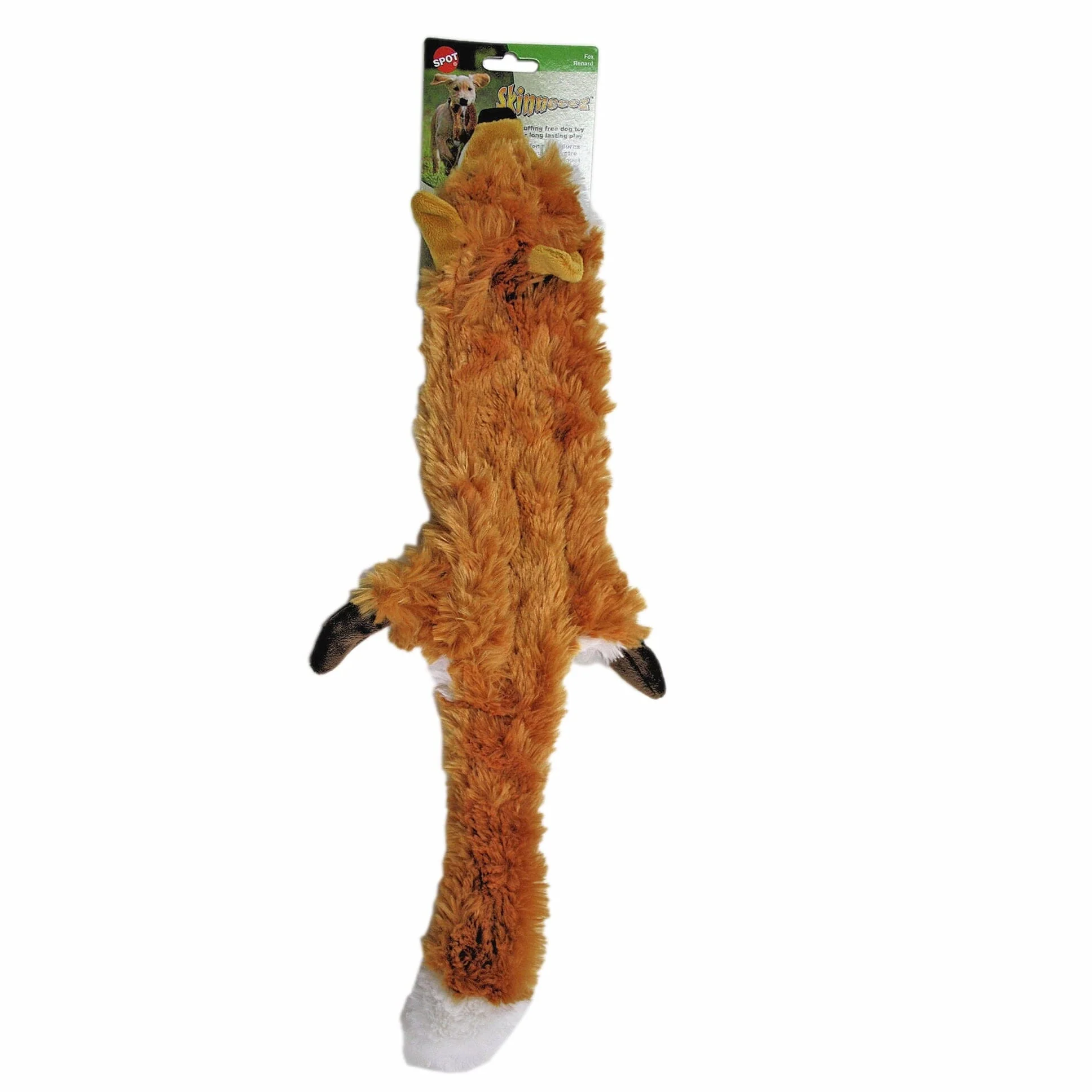 Ethical SPOT Skinneeez Stuffing-Free Fox Squeak and Soft Dog Toy - Image 2