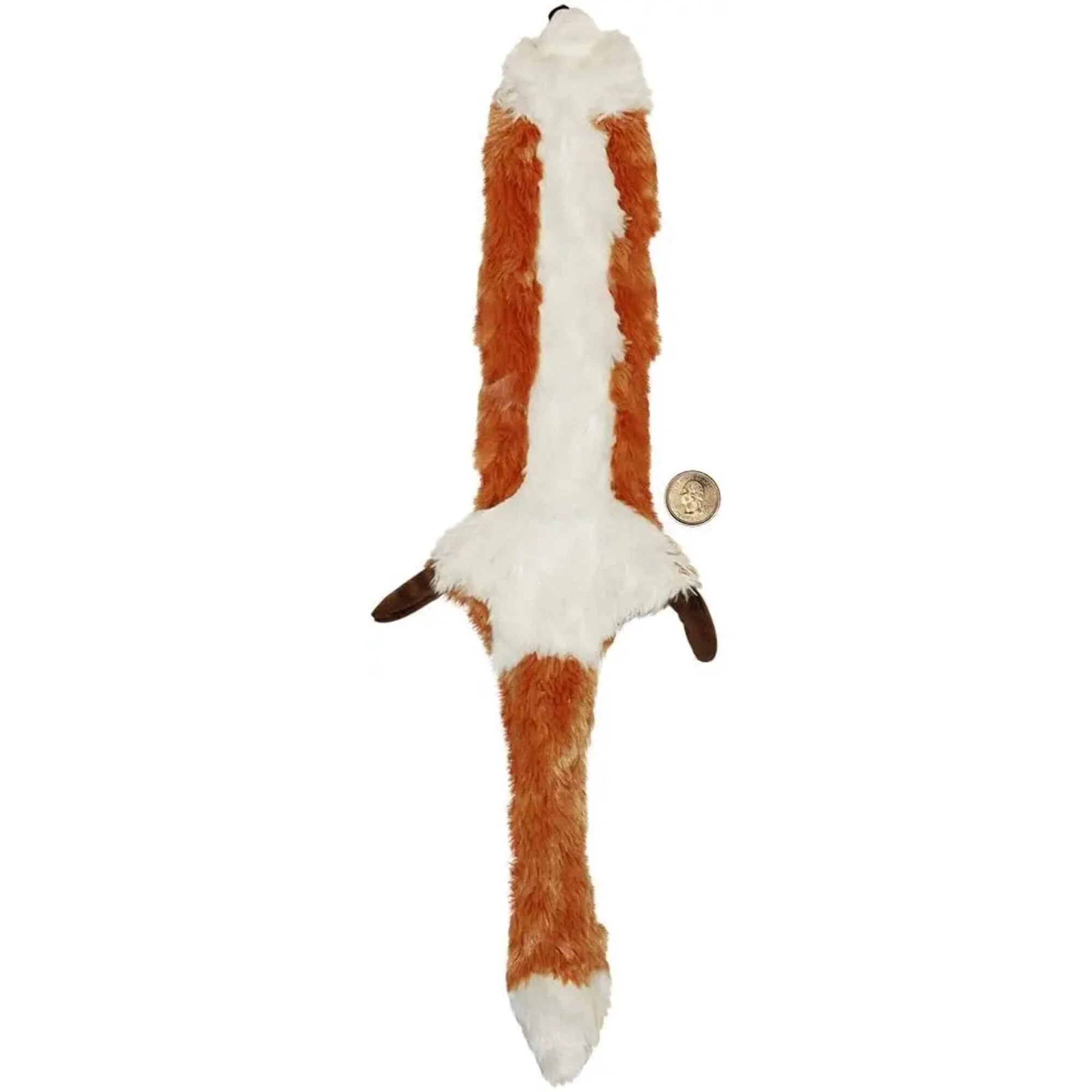Ethical SPOT Skinneeez Stuffing-Free Fox Squeak and Soft Dog Toy - Image 5