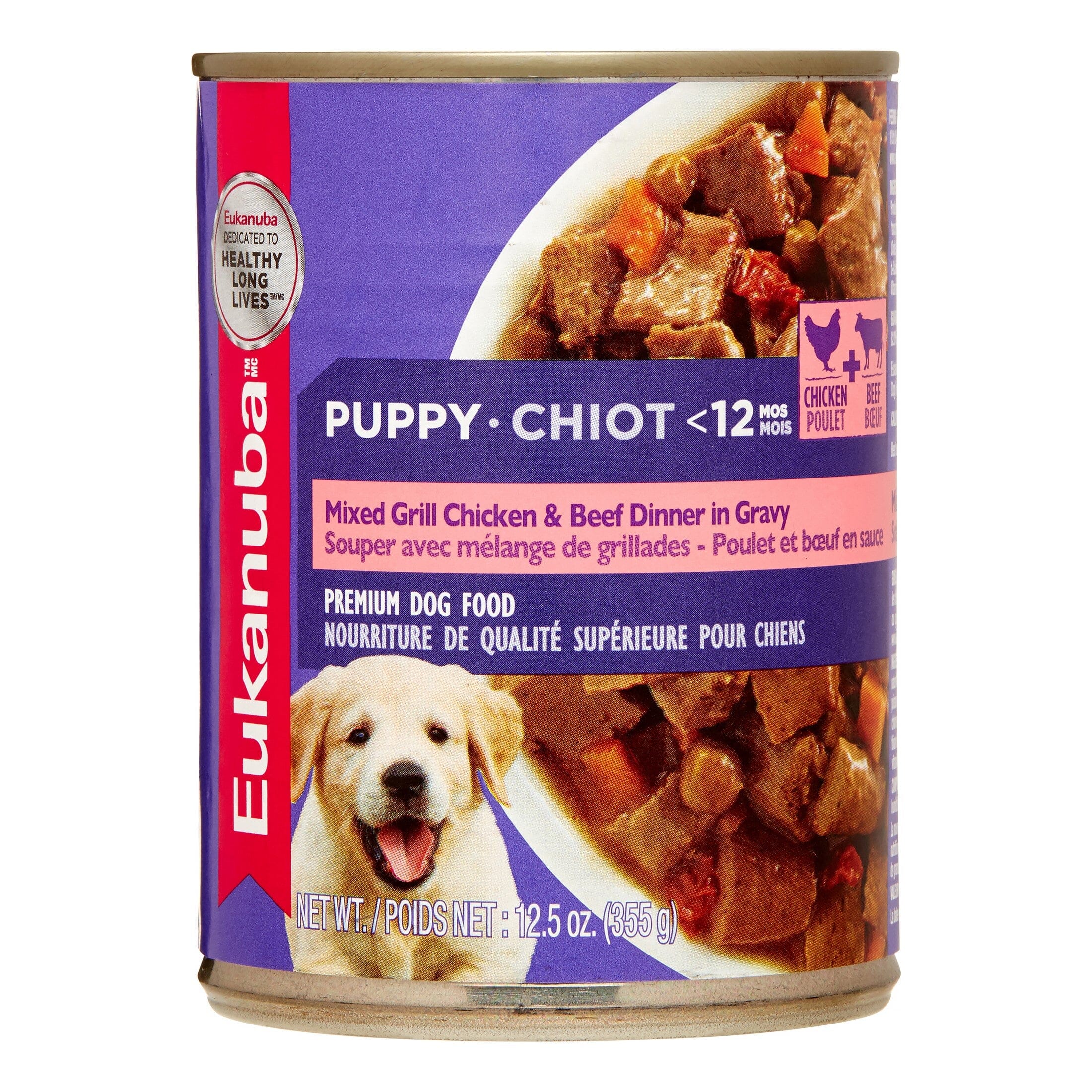 Eukanuba Mixed Grill Chicken and Beef Dinner in Gravy Puppy Canned Dog Food - 12.5 Oz - Case of 12