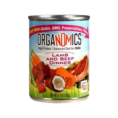 Evanger's Organomics Lamb and Beef Dinner Canned Dog Food - 12.8 Oz - Case of 12