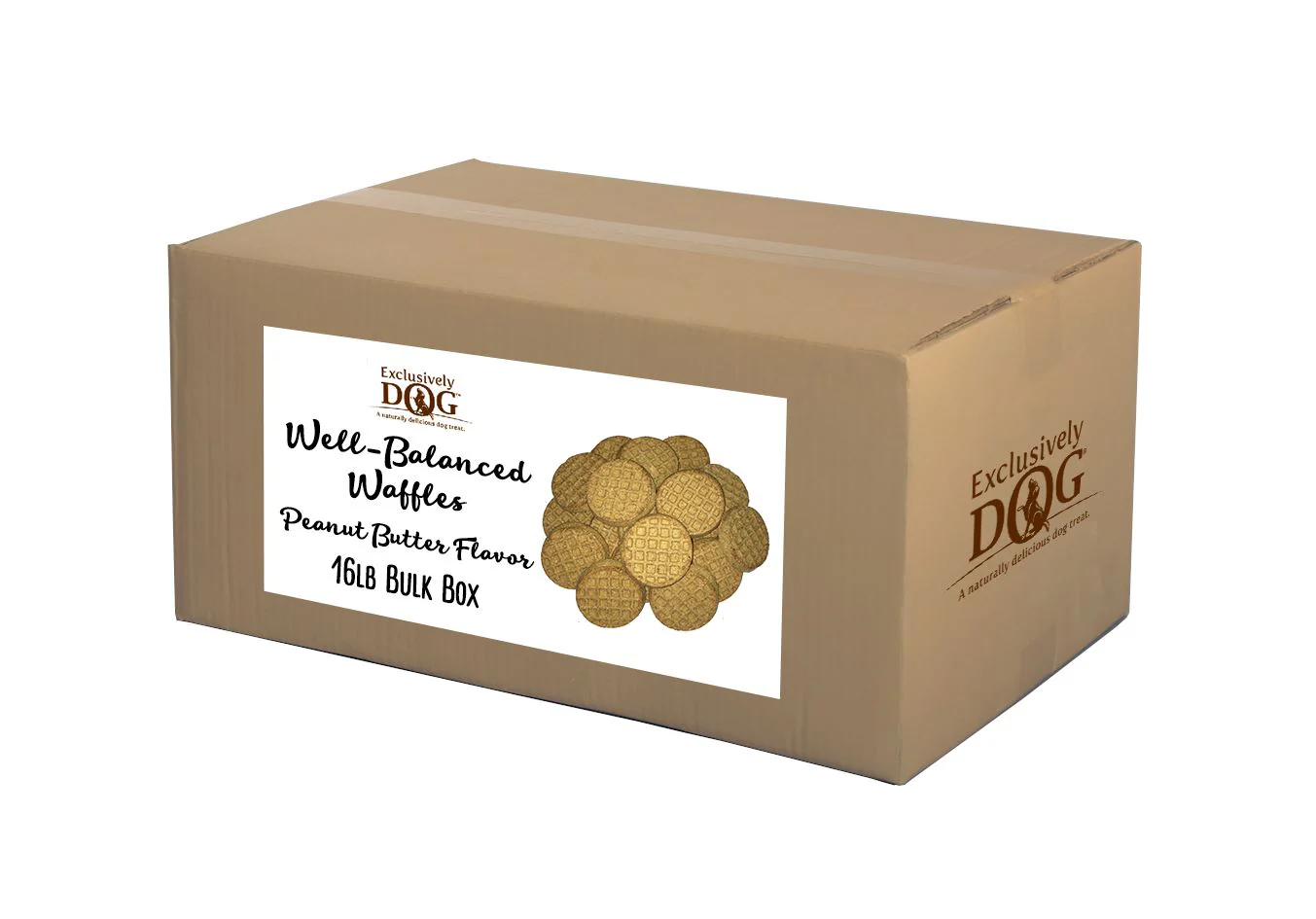 Exclusively Pet Dog Wheat/Corn/Soy Free Waffles - Peanut Butter - 16 lb