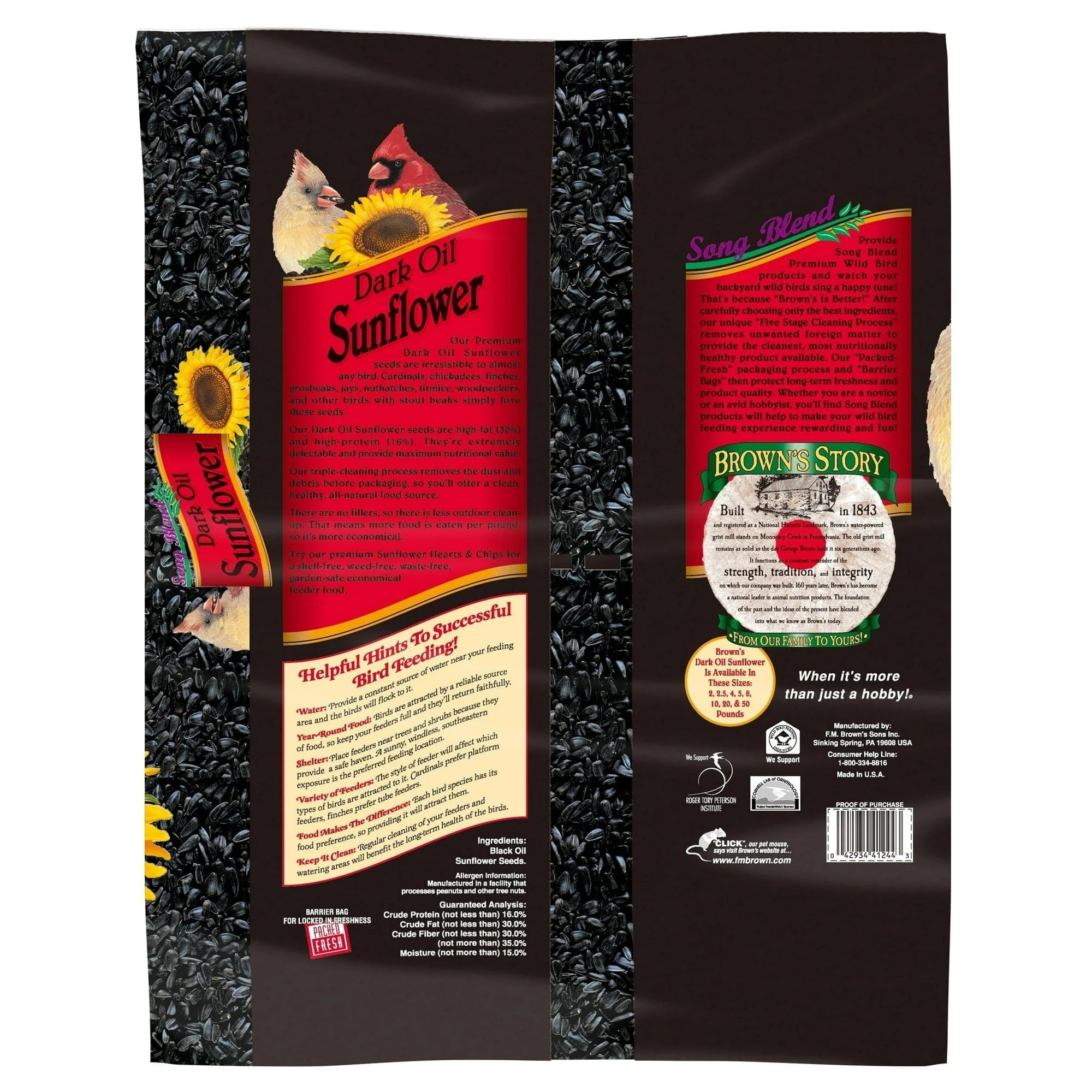 F.M. Brown's Song Blend Dark Sunflower Oil Wild Bird Food - Image 2