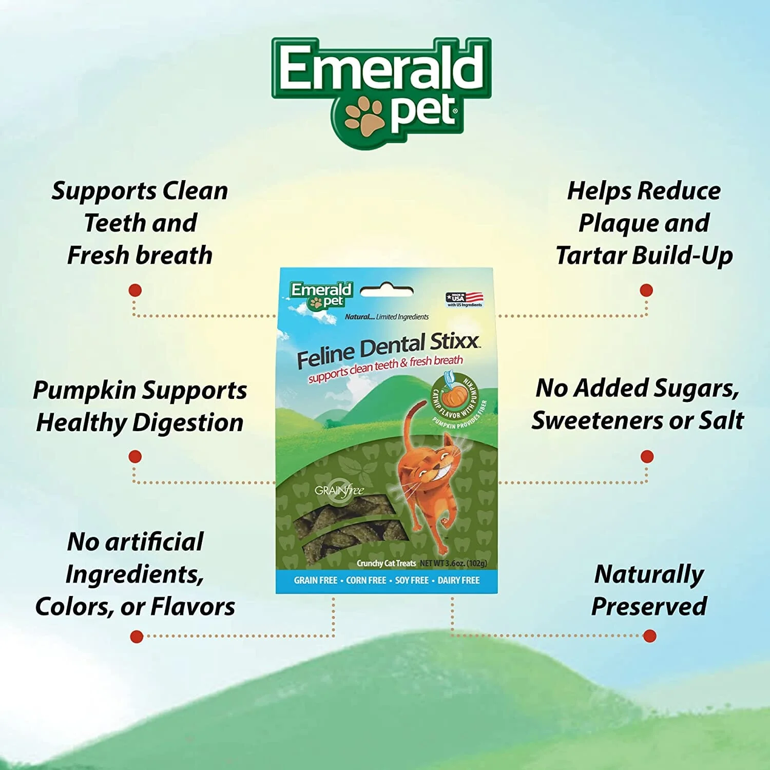 Feline Dental Stixx Emerald Feline Cat Dental Sticks - Catnip - 3.6 Oz - Image 3