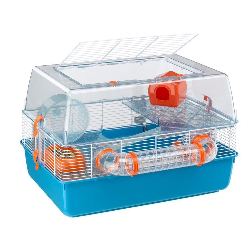 Ferplast Duna Fun Homestyle Multi-Tier Hampster Small Animal Cage - Blue - 22"