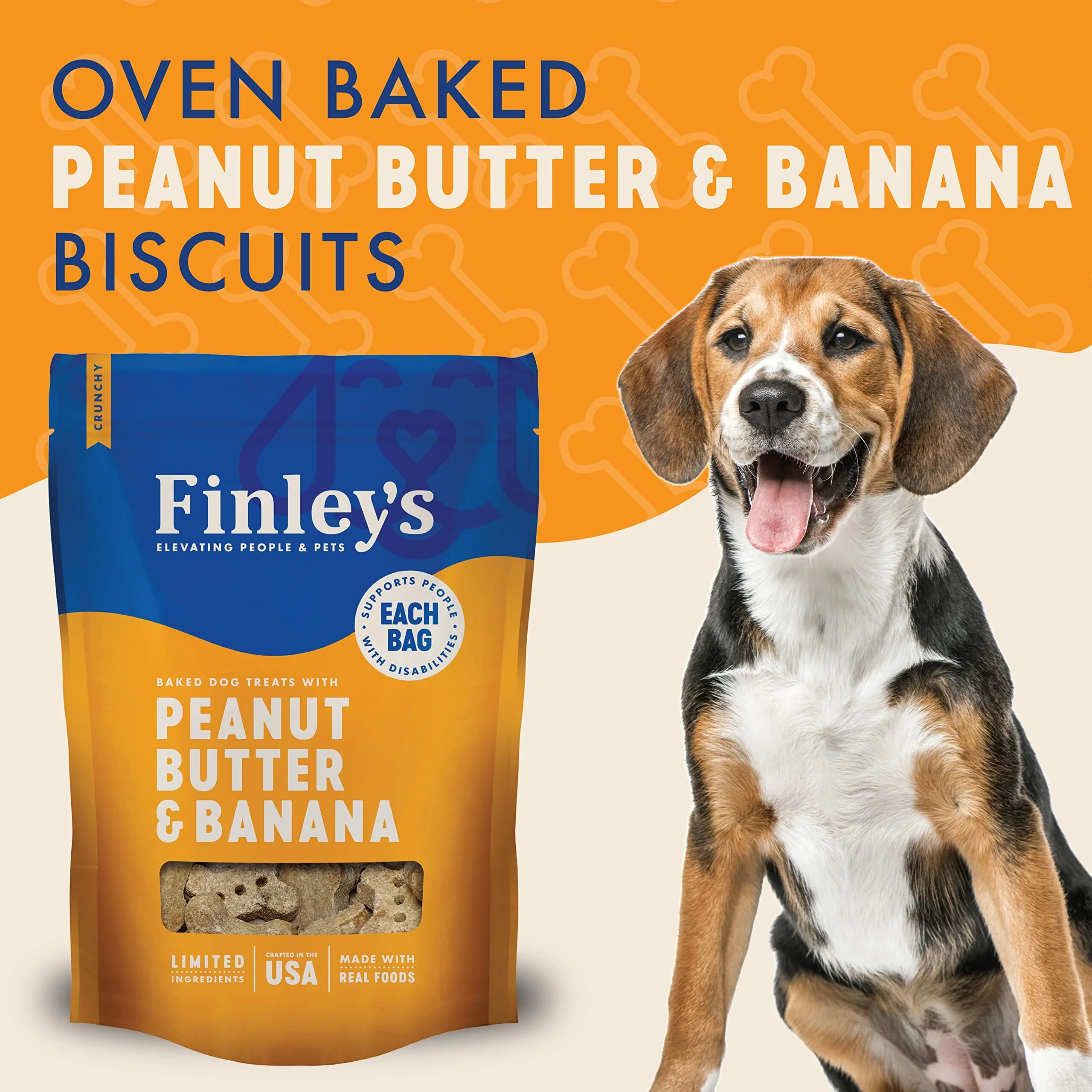Finley's Peanut Butter Banana Crunchy Dog Biscuits - 12 Oz - Image 2