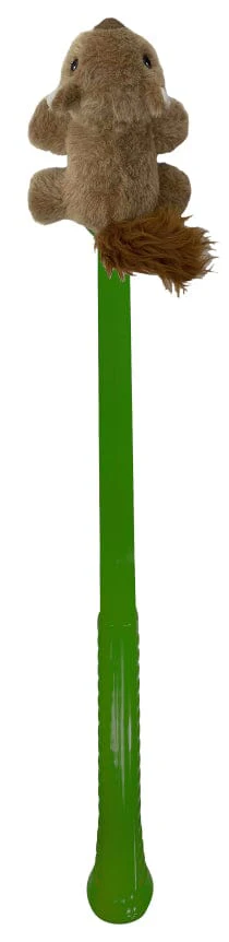 Flingerz Furry-Squirrel Fling and Fetch Launcher with Plush Squeaking Squirrel Dog Toy