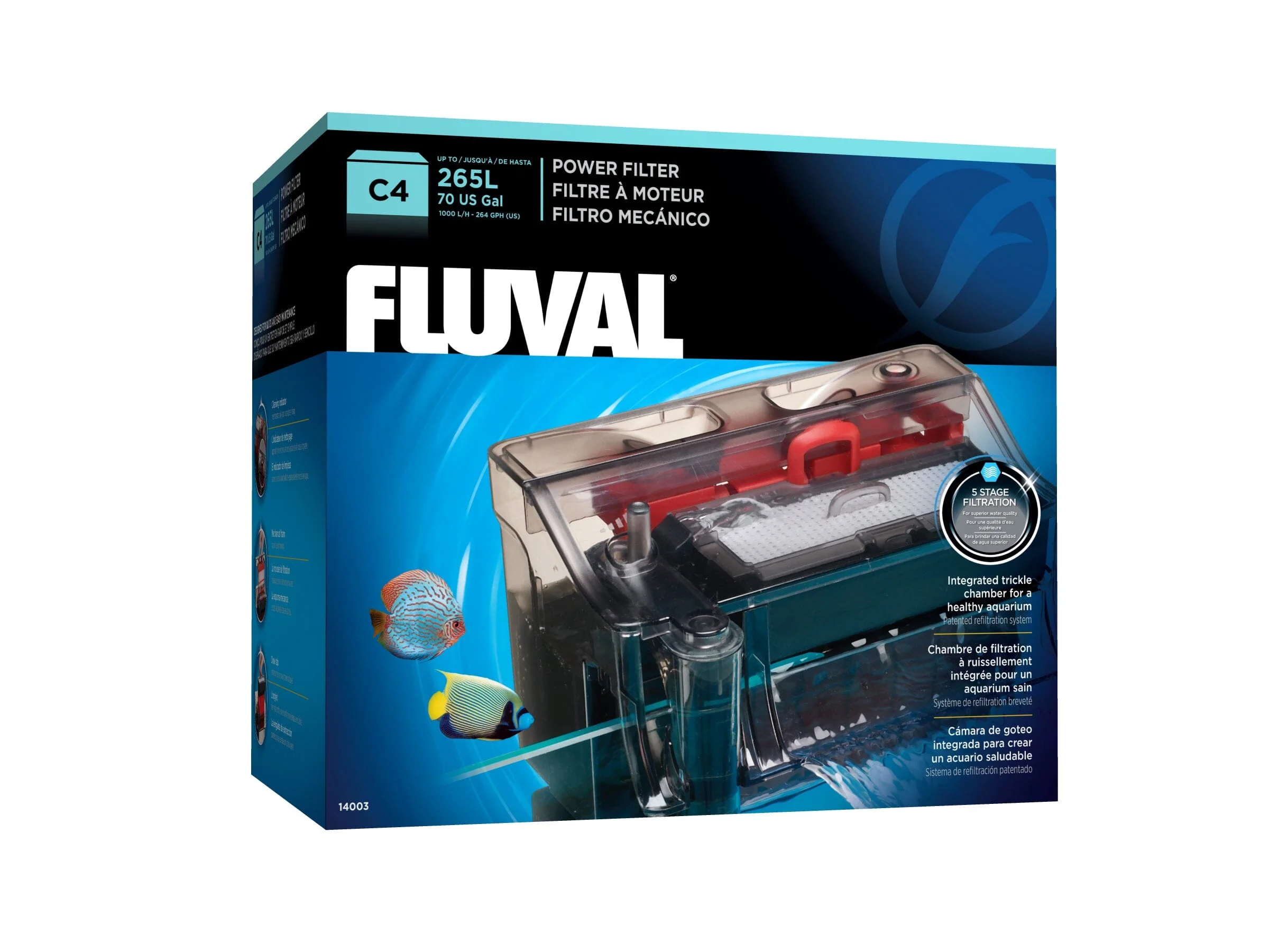 Fluval C4 Hang-On Aquarium Power Filter - Up to 70 Gallons