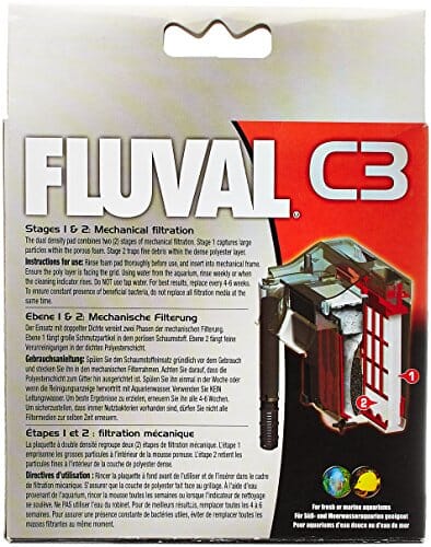 Fluval Poly Foam Pad Replacement Filter Media for C3 Aquarium Power Filter - 3 Pack - Image 2