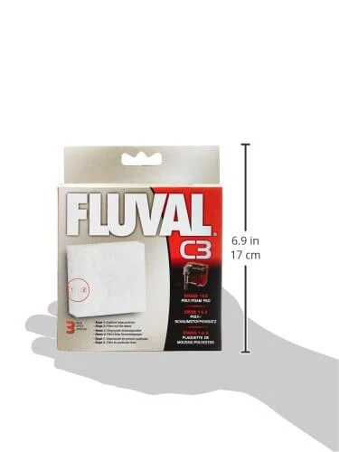 Fluval Poly Foam Pad Replacement Filter Media for C3 Aquarium Power Filter - 3 Pack - Image 3