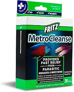 Fritz Aquatics MetroCleanse Freshwater and Saltwater Disease and Infection Packets Fish Medication