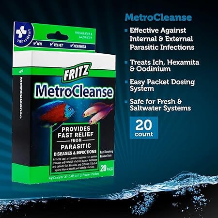Fritz Aquatics MetroCleanse Freshwater and Saltwater Disease and Infection Packets Fish Medication - Image 2