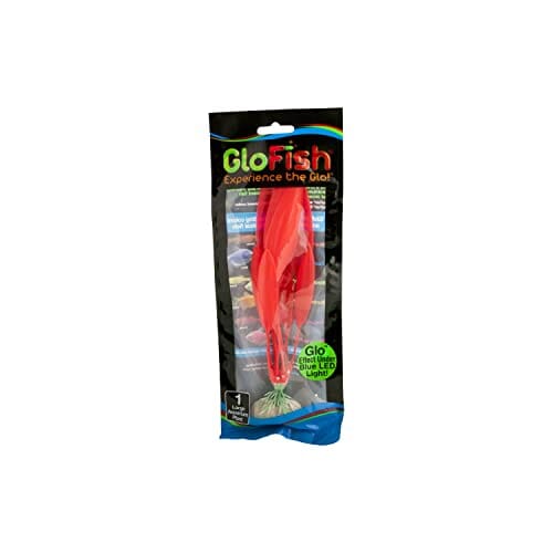 Glofish Fluorescent Single-Color Plastic Aquarium Plant - Orange - Large