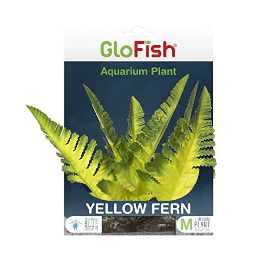 Glofish Plastic Aquarium Plant - Yellow Fern - Medium