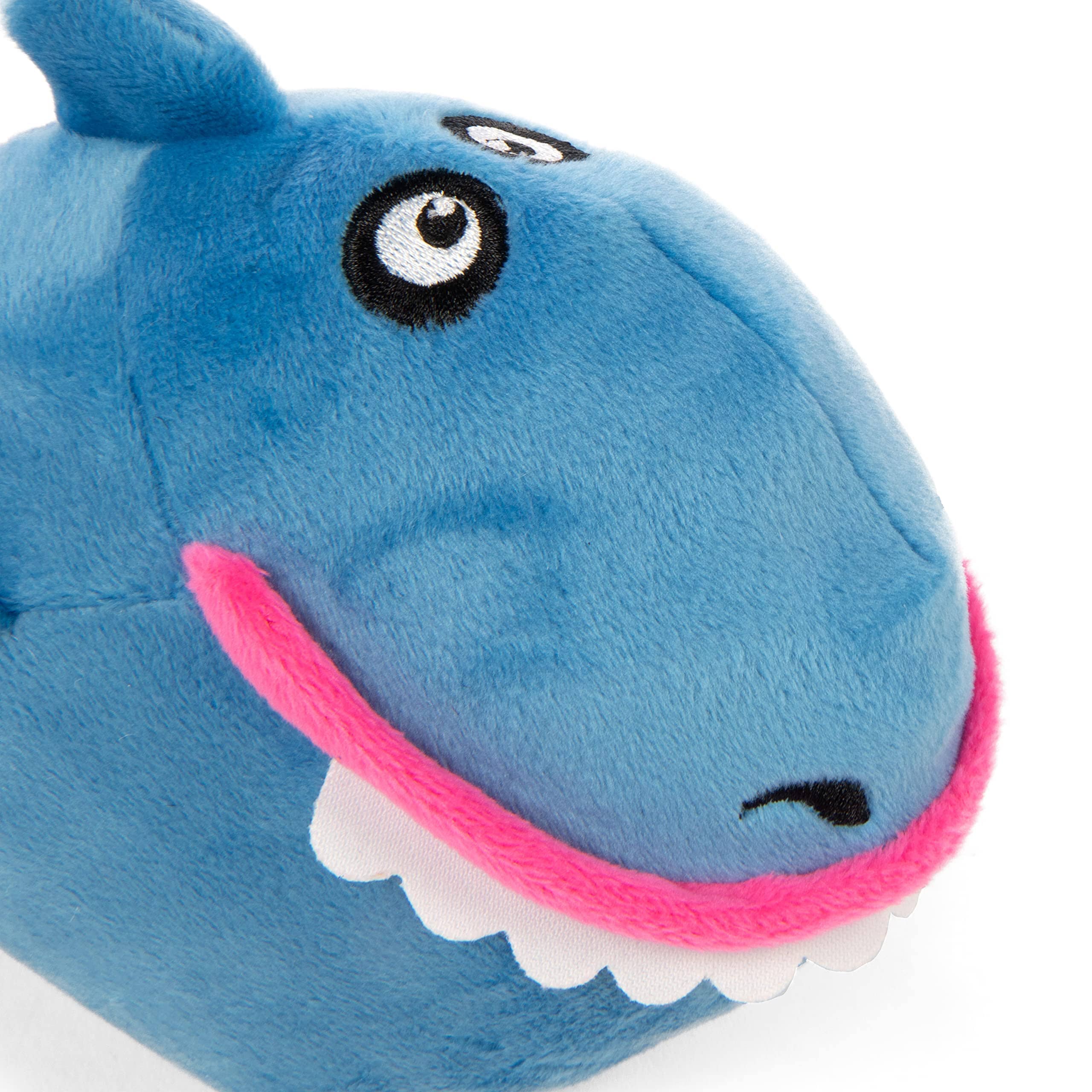 GoDog Action Battery-Free Reacting Squeaky Shark Plush Dog Toy - Blue - Image 2