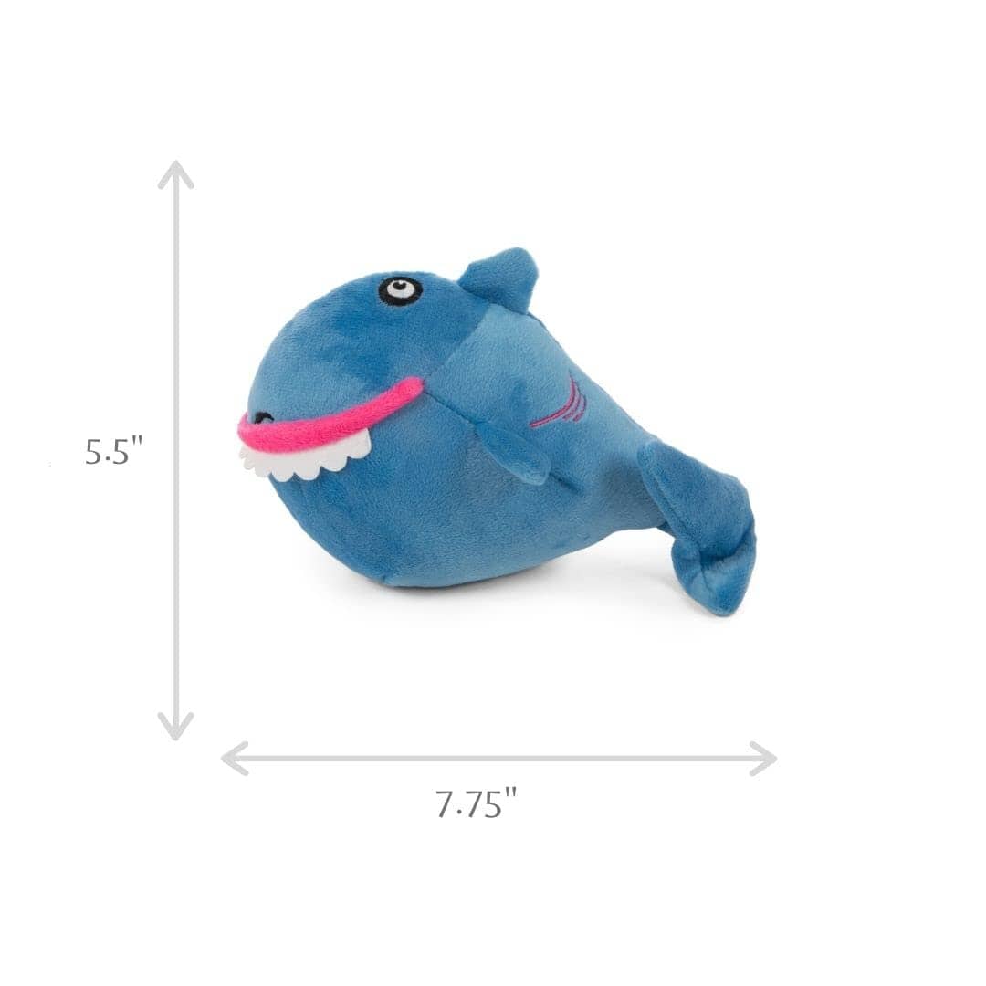 GoDog Action Battery-Free Reacting Squeaky Shark Plush Dog Toy - Blue - Image 4