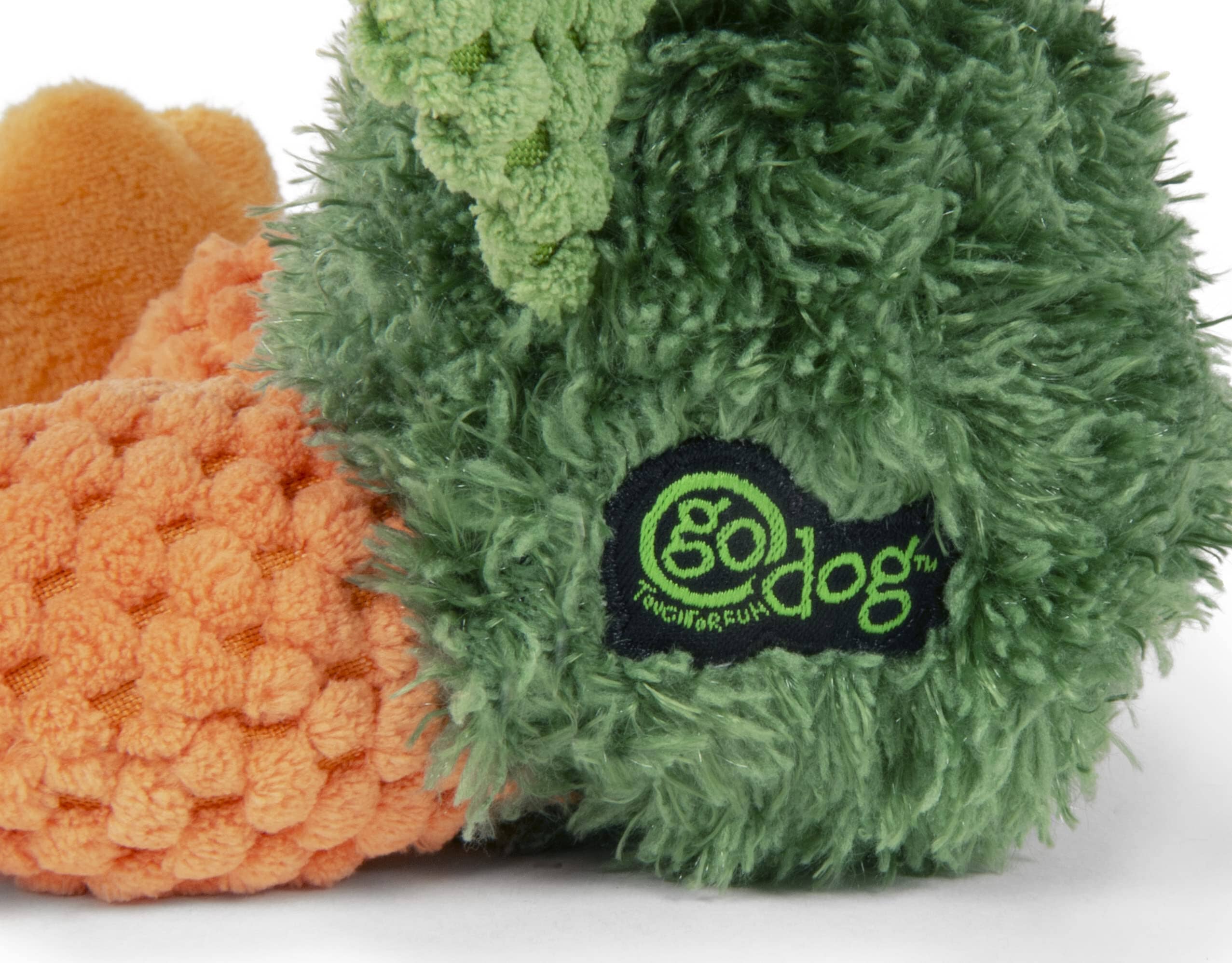 GoDog Checkers Sitting Duck Squeak and Plush Dog Toy with Chew-Guard Tech - Green - Small - Image 4