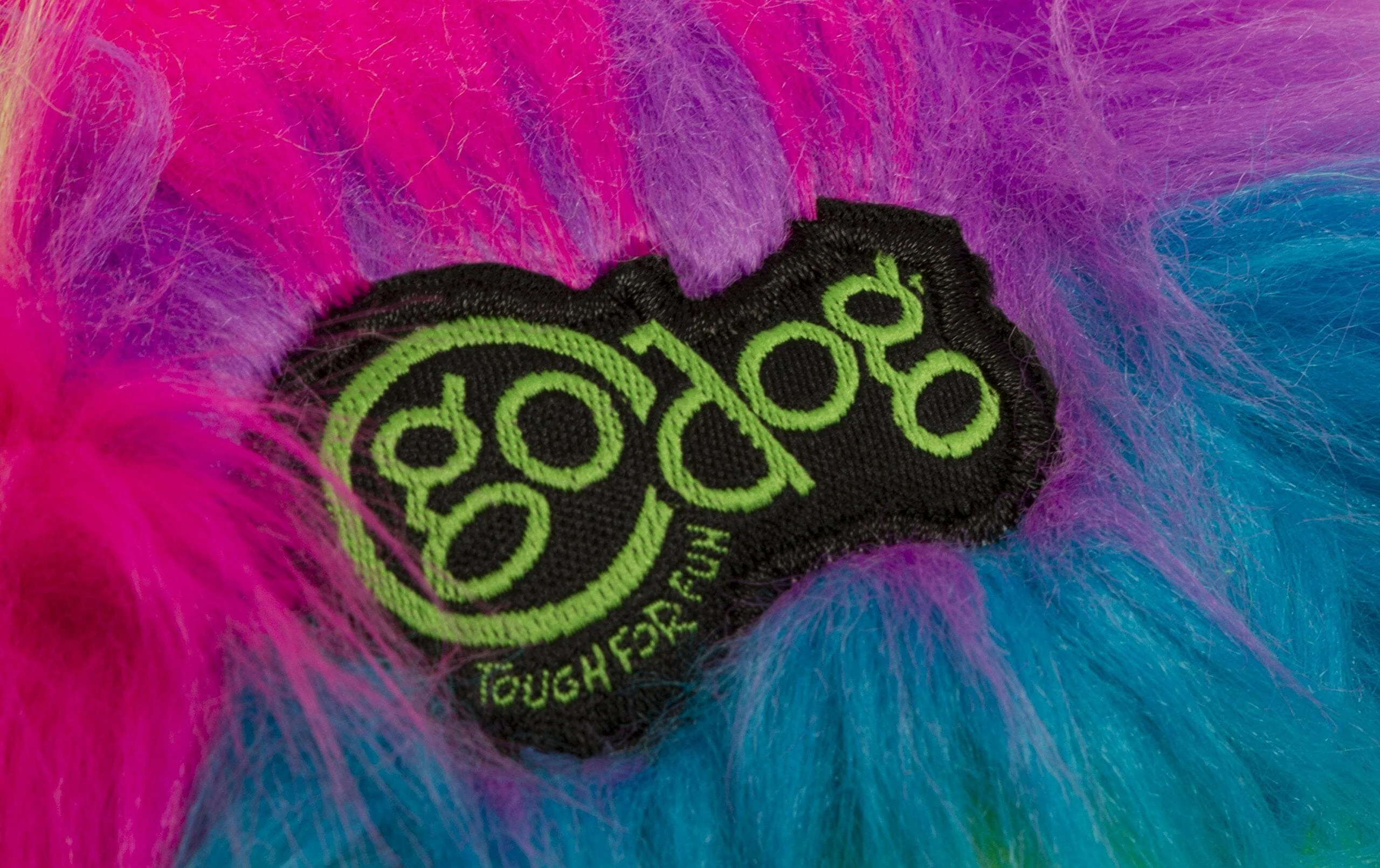 GoDog Furballz Squeak Plush and Fetch Dog Toy with Chew-Guard Tech - Rainbow - Small - Image 4