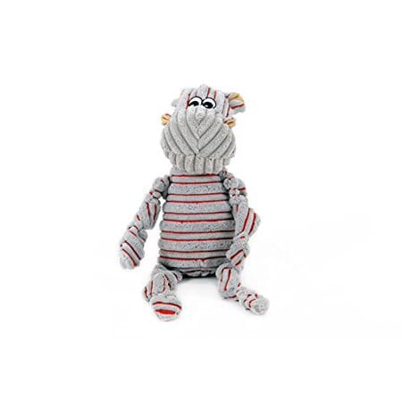 GoDog Mopz Donkey Squeak and Plush Dog Toy with Chew-Guard Tech - Gray