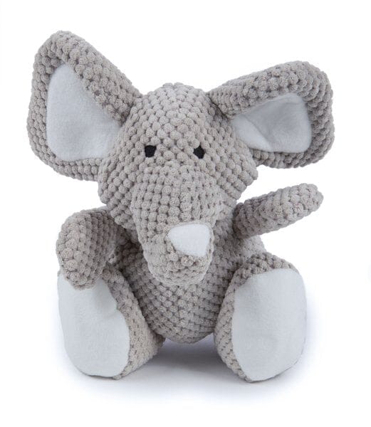 GoDog Mopz Elephant Squeak and Plush Dog Toy with Chew-Guard Tech - Purple
