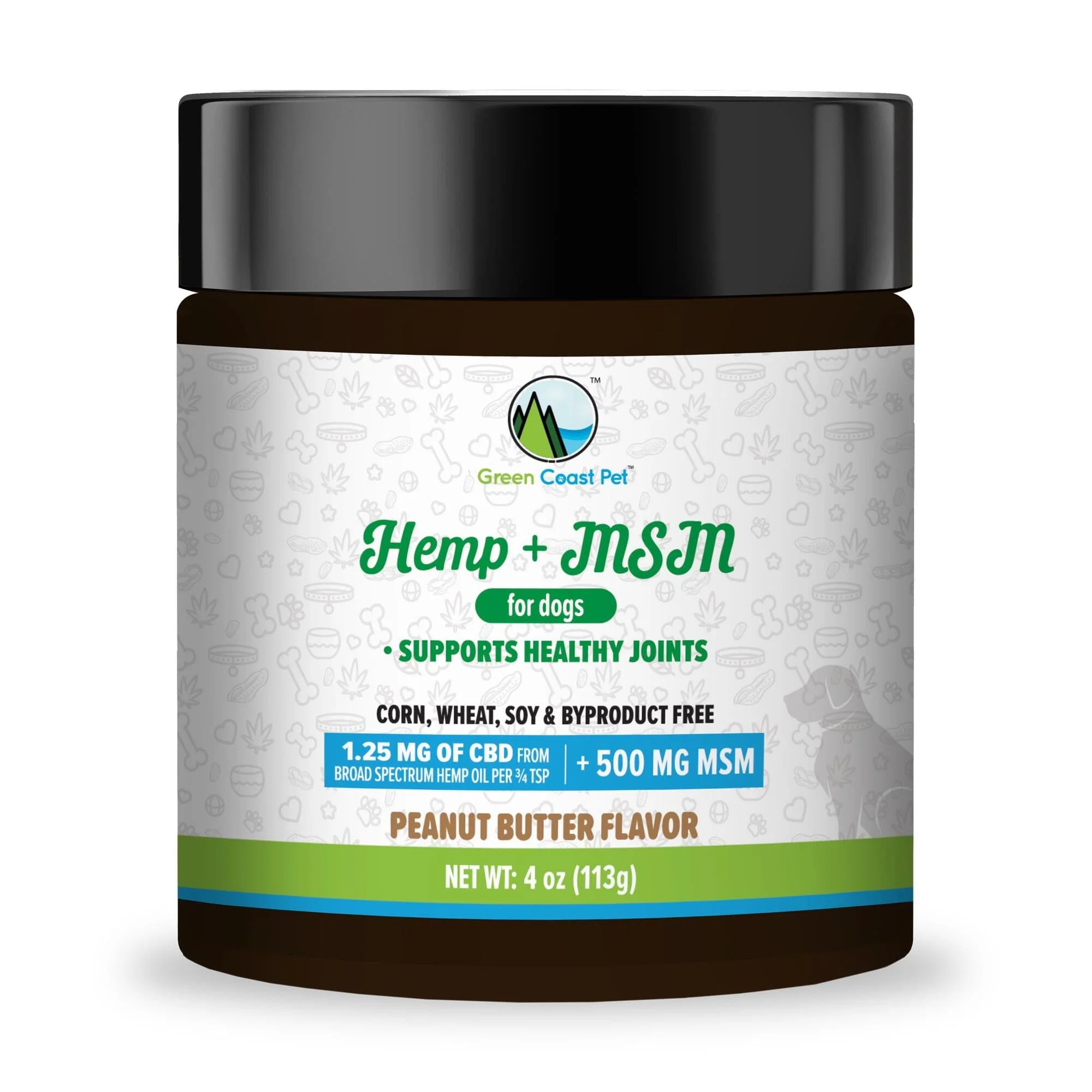 Green Coast Pet Hemp + MSM Peanut Butter Pate for Dogs - 4 Oz