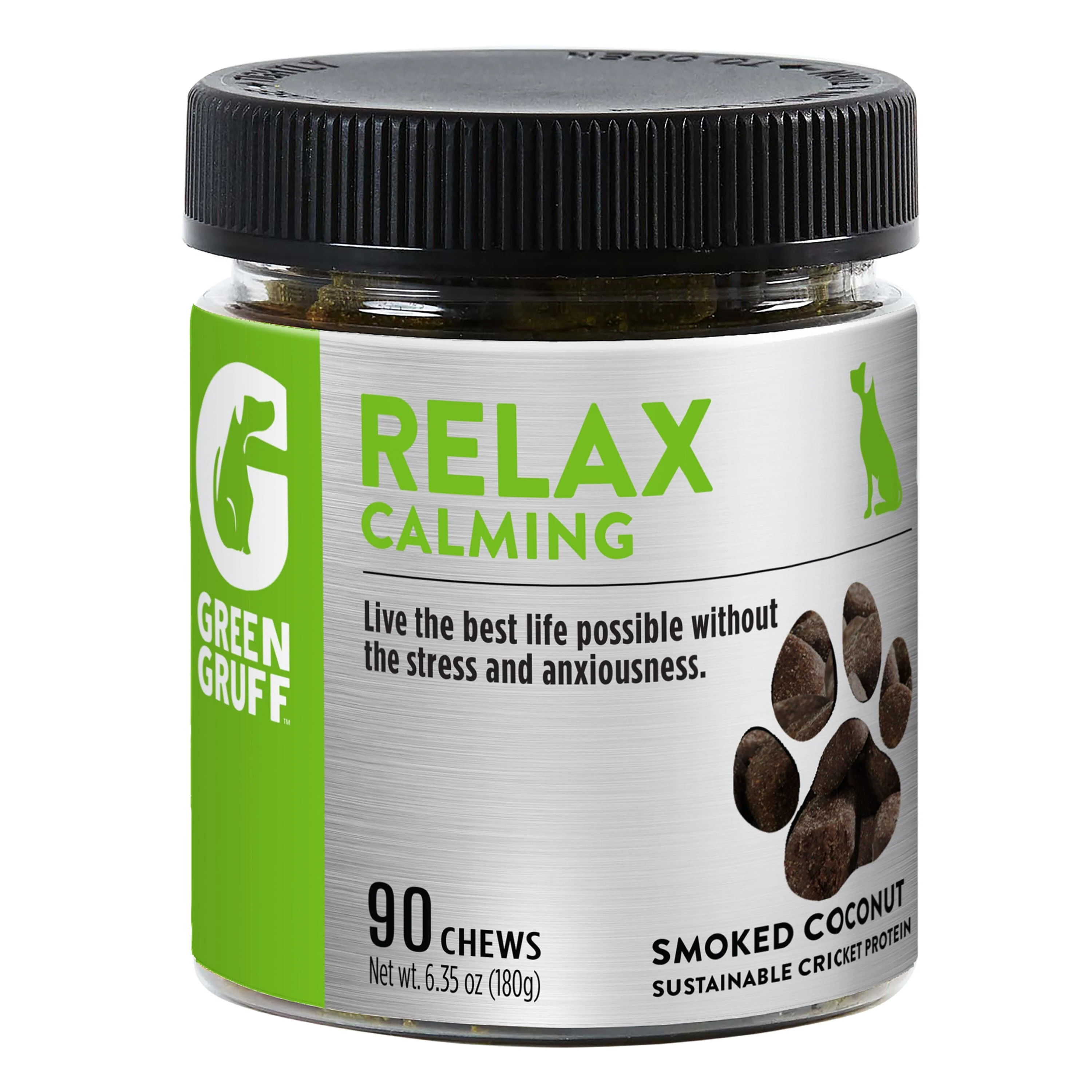 Green Gruff Relax Calming Dog Supplements - 90 Count