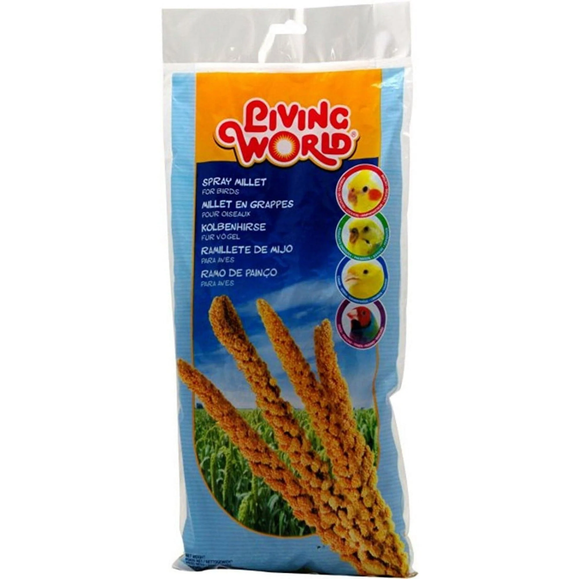 Hagen Hari Living World Millet Spray Bird Treats for Cockatiels Budgies Canaries and Finches