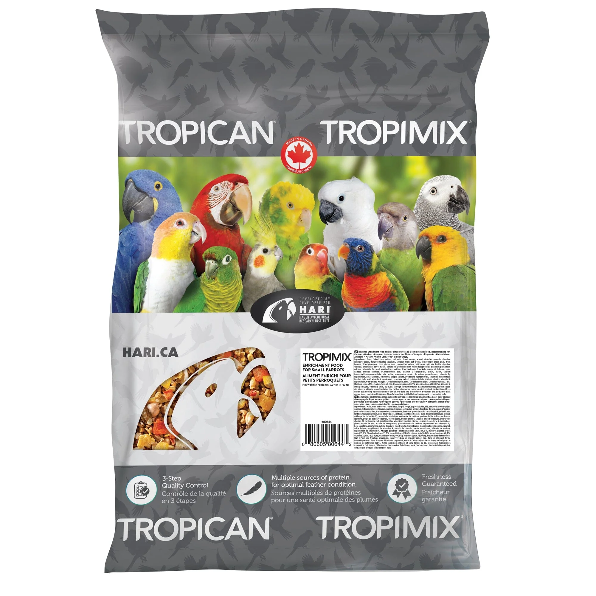 Hagen Hari TropiMix Seeds Fruits Nuts Veggies Legumes and Grains Small Parrot Bird Food - Image 3