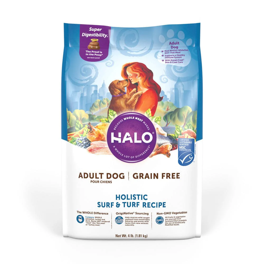 Halo Adult Grain Free Holistic Surf & Turf Recipe Dry Dog Food - Image 5