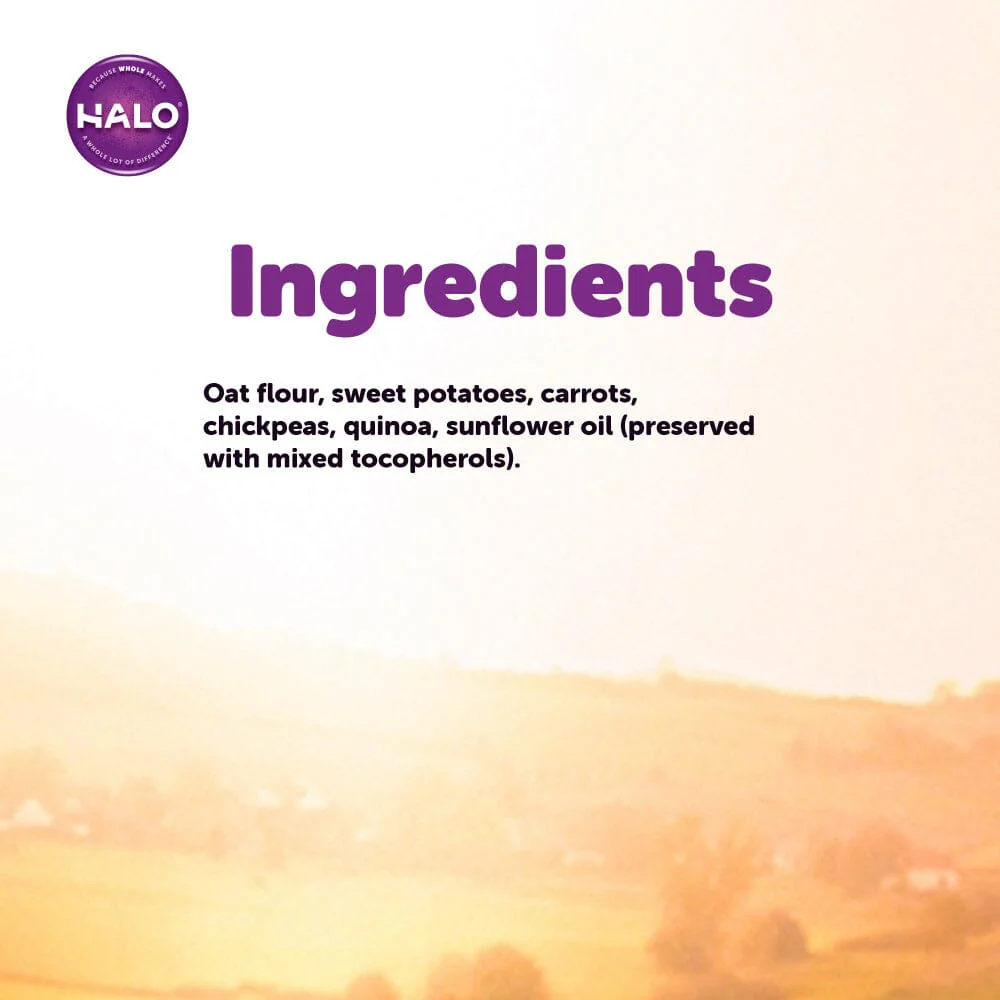 Halo Healthsome Garden Of Vegan Sweet Potato, Carrot & Quinoa Grain Free Dog Treats - Image 4