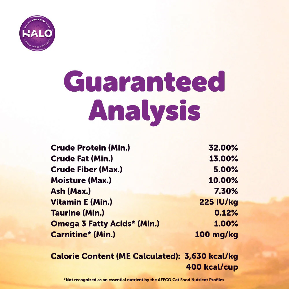 Halo Indoor Grain Free Healthy Weight Holistic Wild Salmon & Whitefish Recipe Dry Cat Food - Image 3