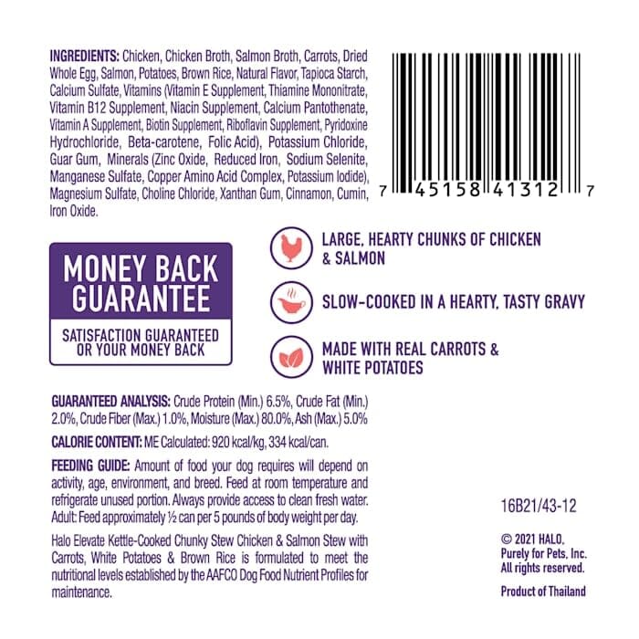Halo Pets Elevate Healthy Grains Chicken and Pumpkin Stew Canned Dog Food - 12.7 Oz - Case of 6 - Image 2
