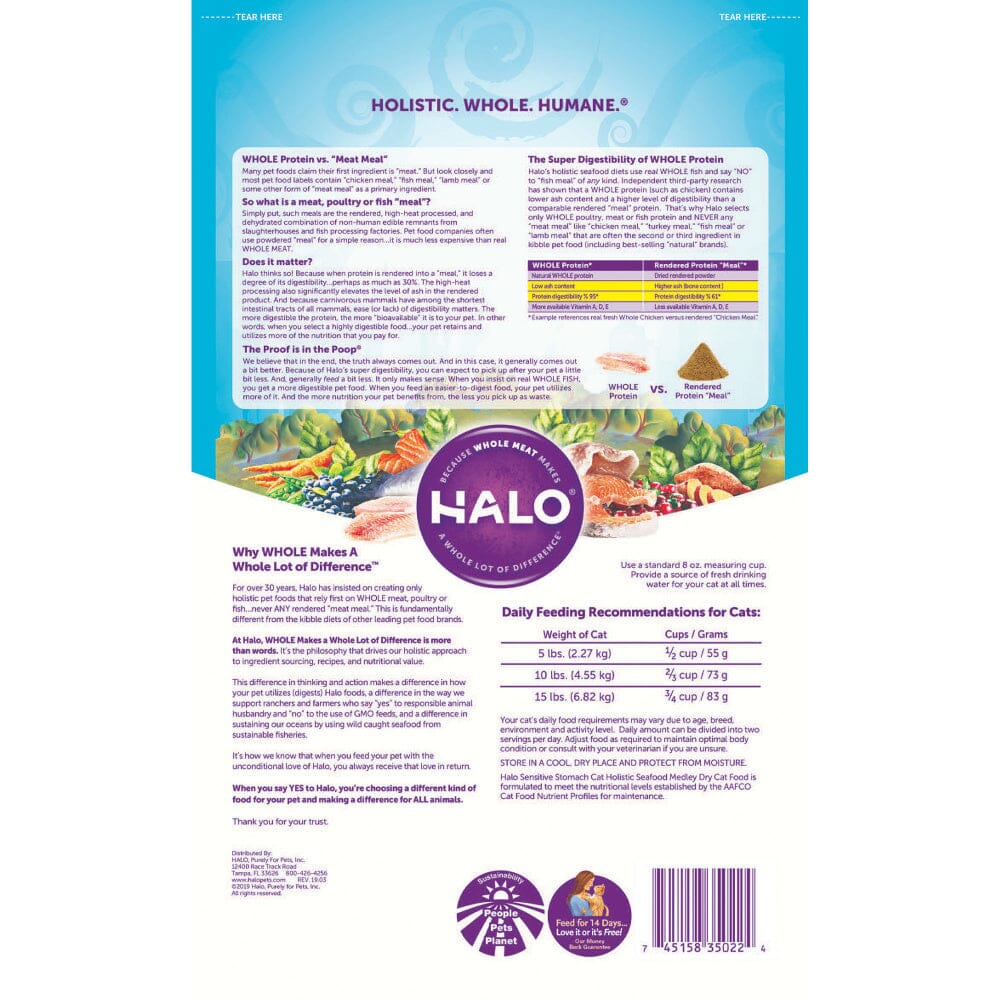 Halo Sensitive Stomach Holistic Seafood Medley Dry Cat Food - Image 4