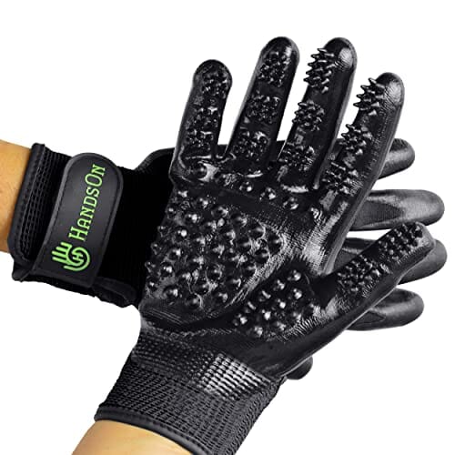 Hands On Pet Grooming & Bathing Gloves - Black - Small