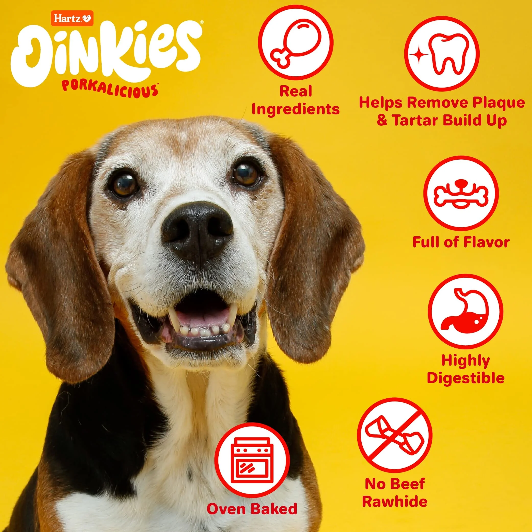 Hartz Mountain Oinkies Rawhide-Free Bacon Wrapped Pork Skin Twists Natural Dog Chews - 8 Pack - Image 5