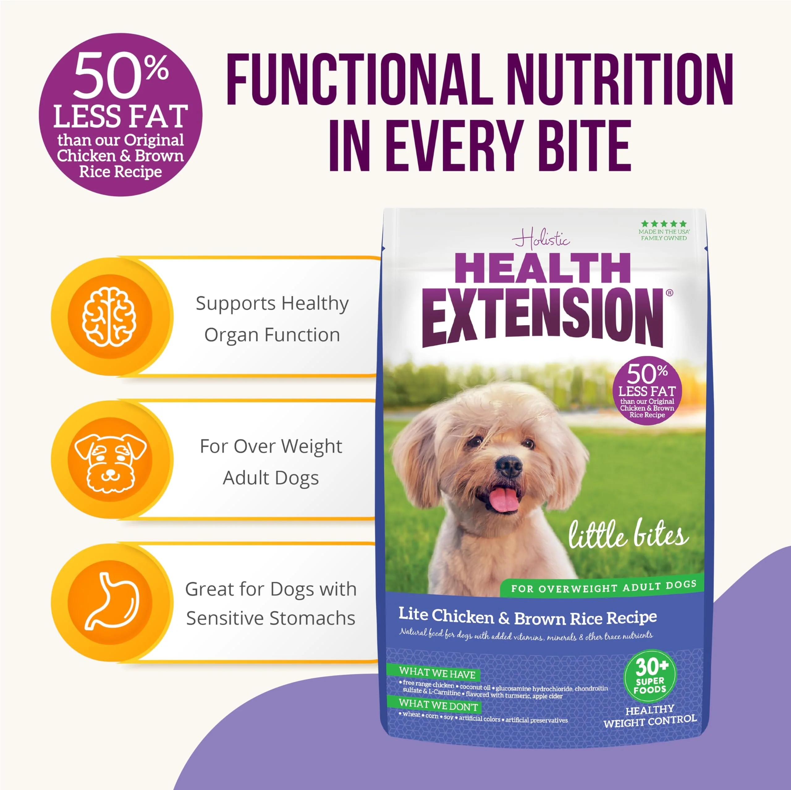 Health Extension Chicken and Brown Rice Weight Management Dry Dog Food - 4 Lbs - Image 3
