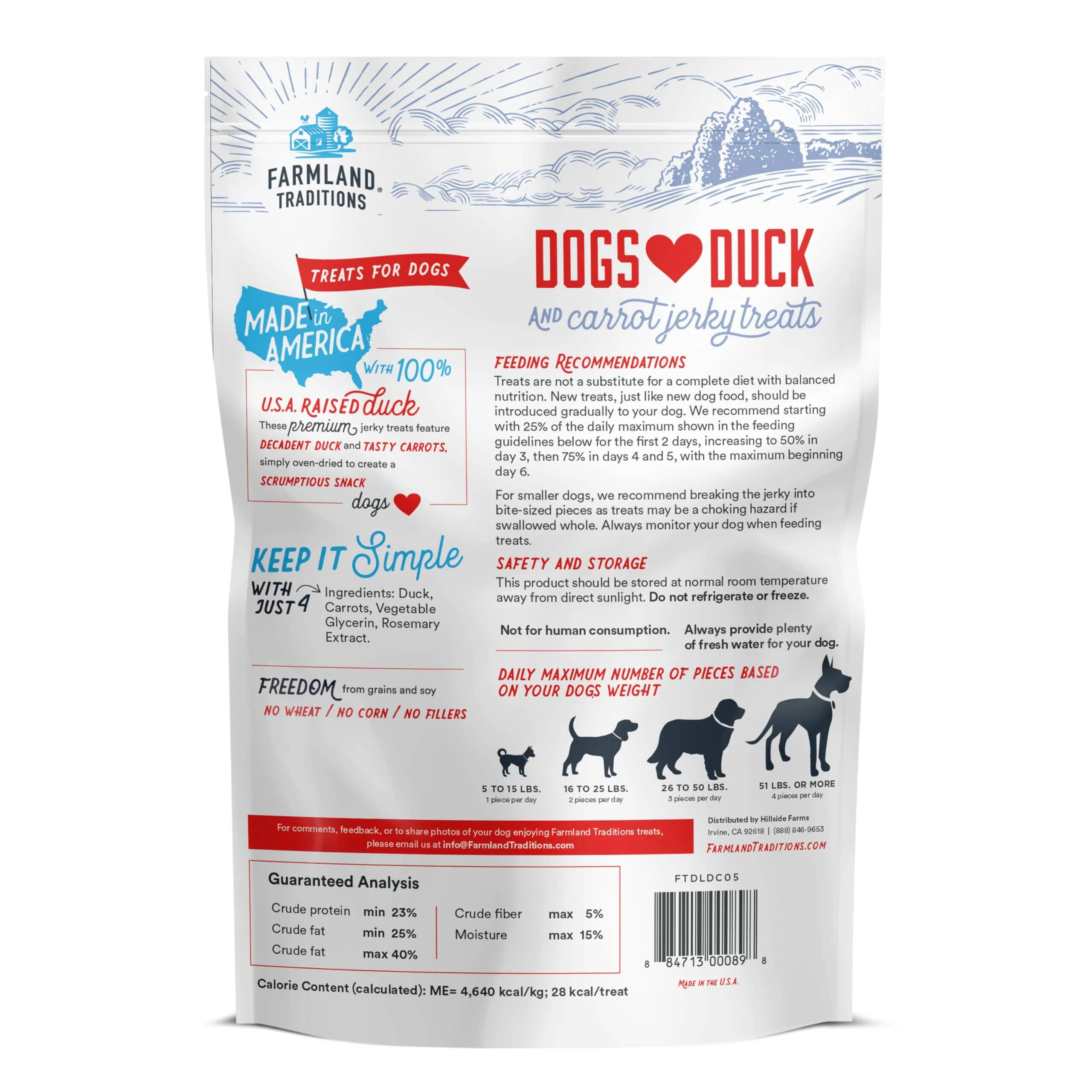 Hillside Farms Farmland Traditions Love Duck and Carrots Jerky Dog Treats - 13.5 Oz - Image 2