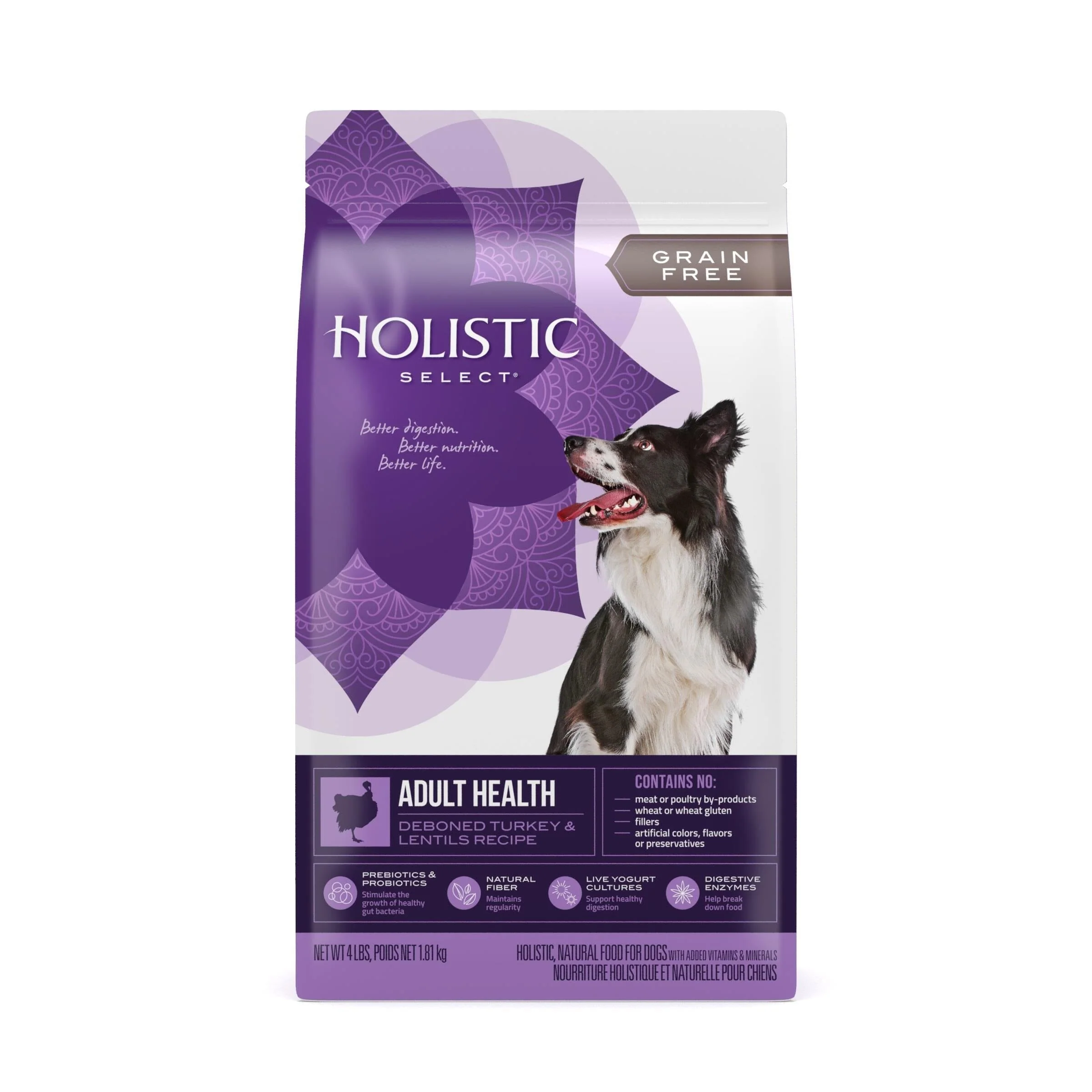 Holistic Select Grain-Free Adult Turkey and Lentils Dry Dog Food - 4 Lbs