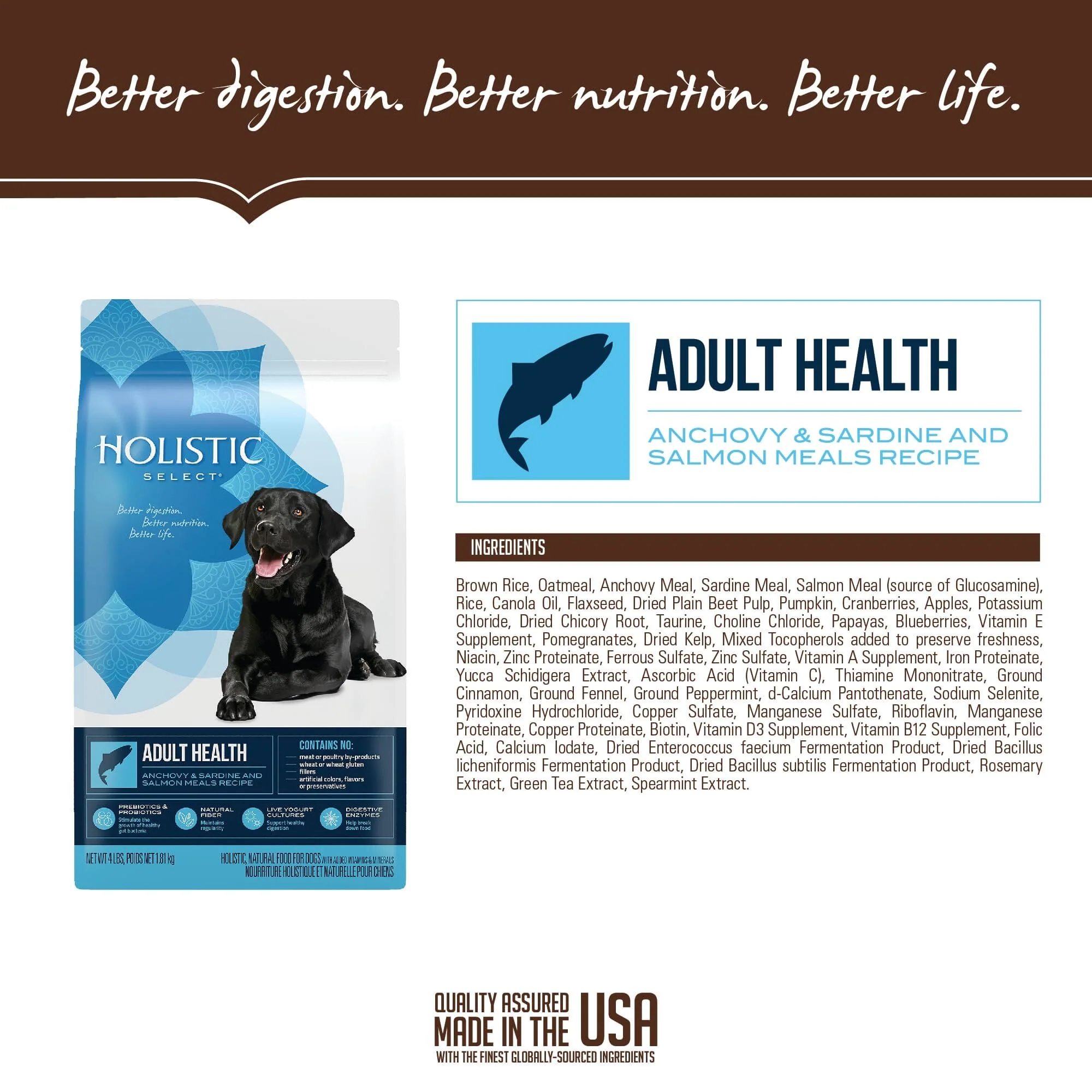 Holistic Select Natural Adult Health Anchovy, Sardine, and Salmon Meal Recipe Dry Dog Food - Image 4