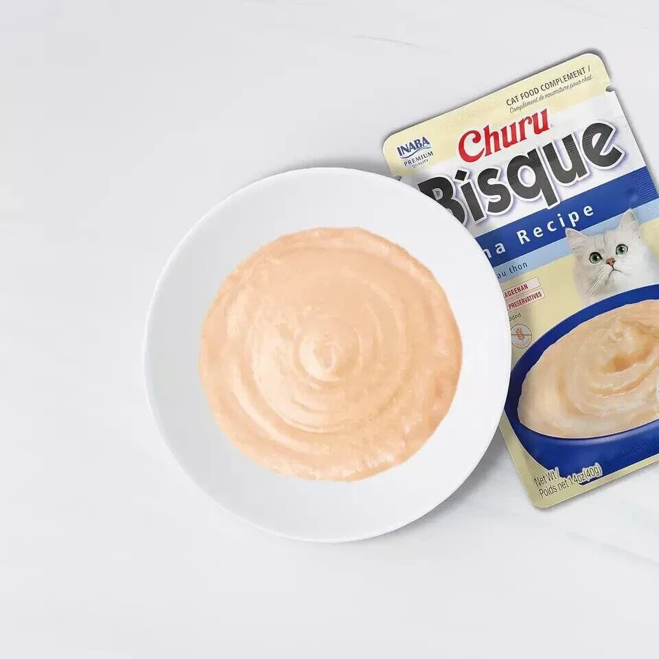 Inaba Churu Bisque Chicken Creamy Wet Cat Food or Topper Pouch - Variety Pack - 1.4 Oz - 12 Pack - Image 3