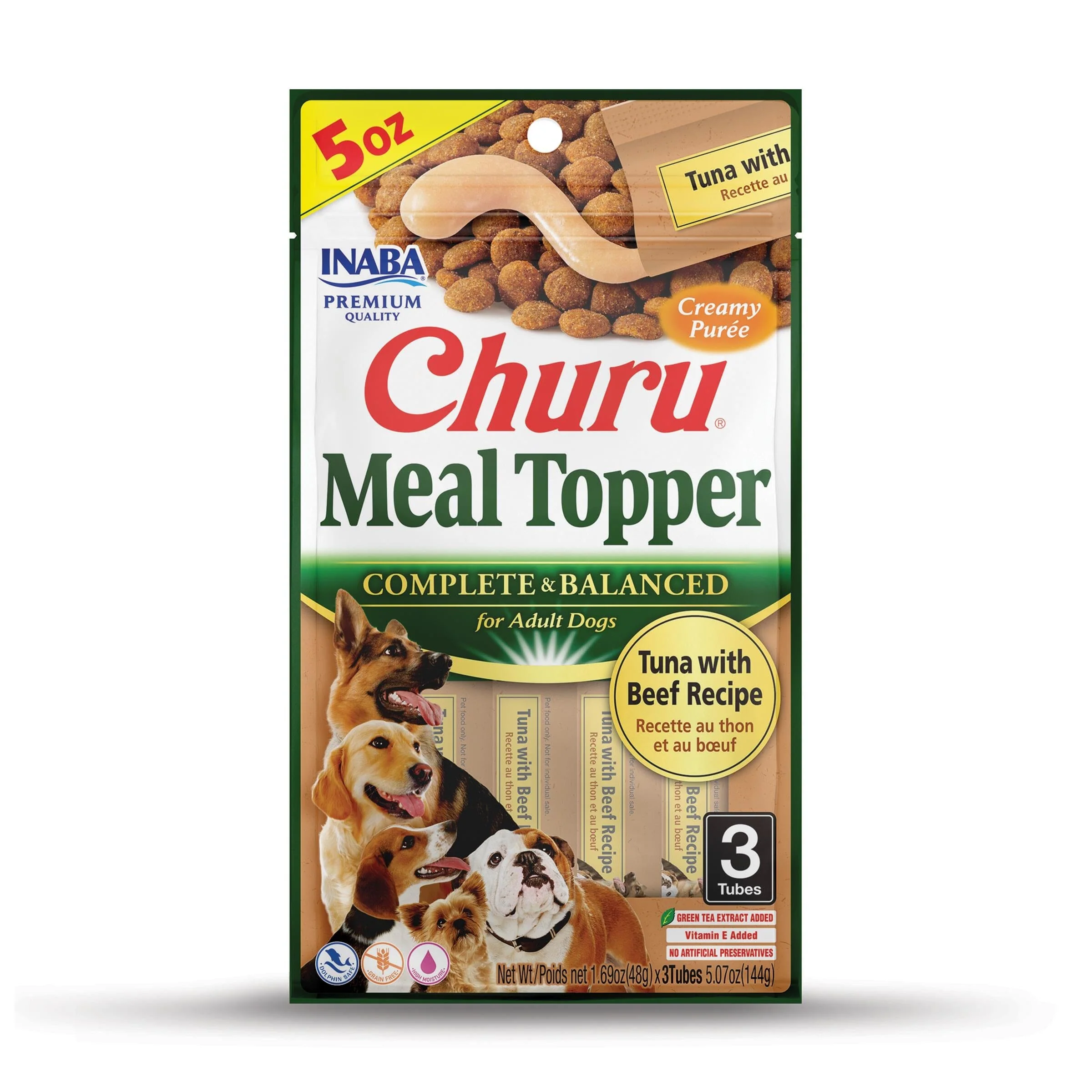 Inaba Churu Complete and Balanced Chicken and Beef Dog Food Meal Topper Pouch - Image 4