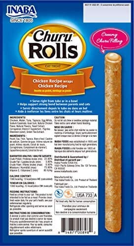 Inaba Churu Rolls Cat Treats - Tuna and Scallop - .35 Oz - 4 Pack - 6 Pack - Image 3