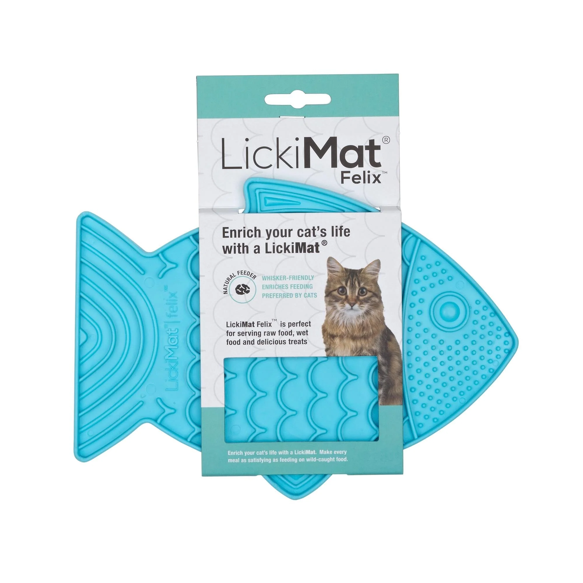 Innovative Pet Lickimat Felix Slow Feeding Mat for Cats - Turquise
