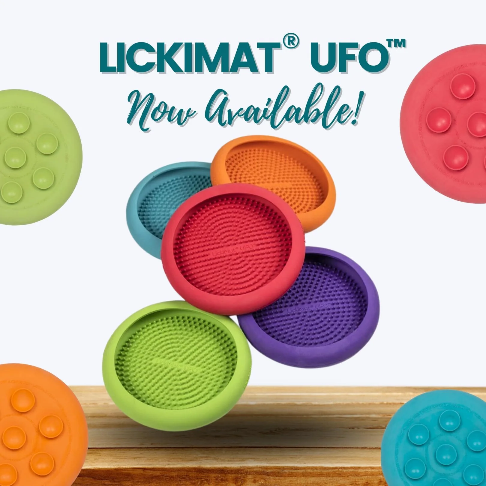 Innovative Pet Lickimat UFO Suction Grip Slow Feeding Rubber Cat and Dog Bowl - Green - Image 3