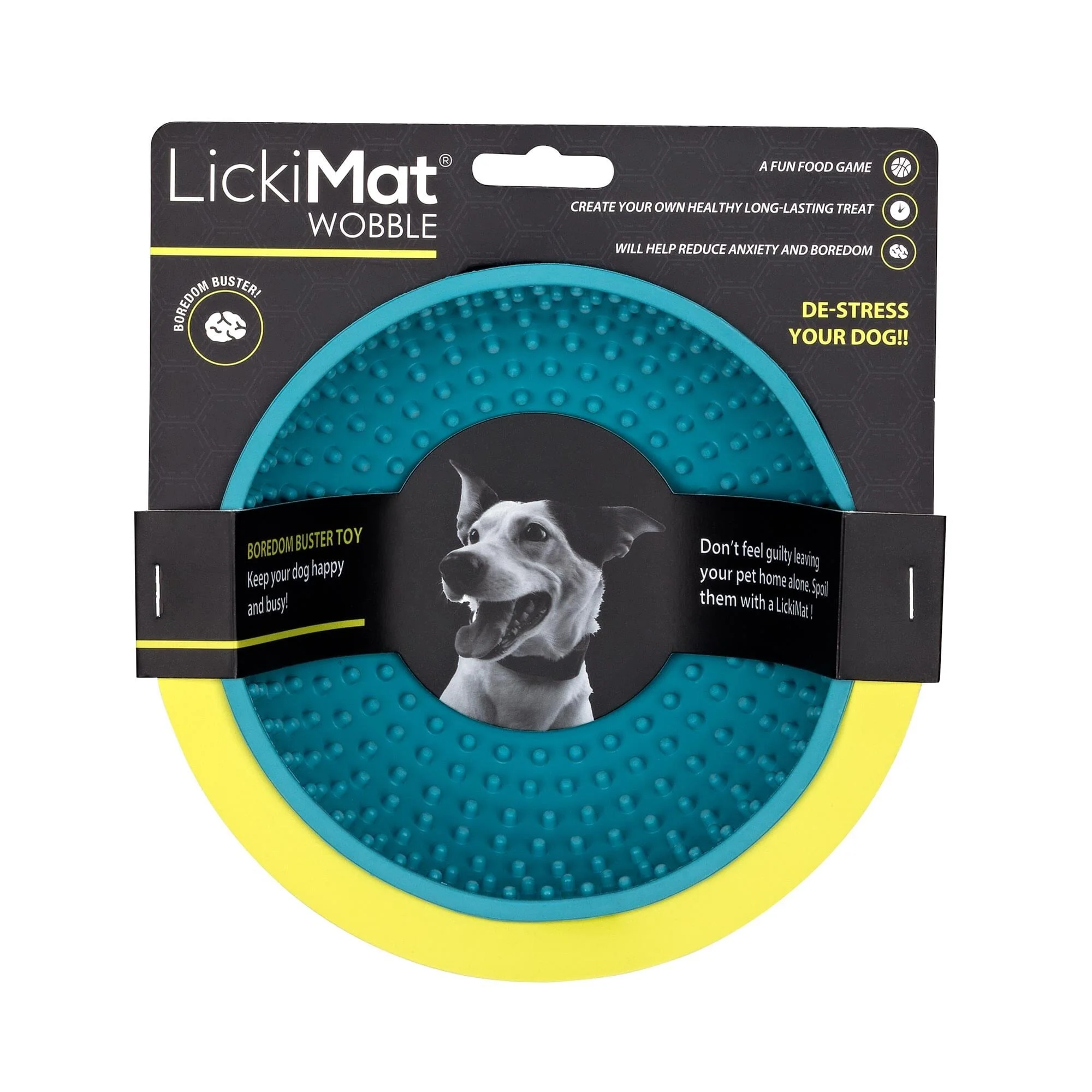 Innovative Pet Lickimat Wobble Slow Feeding Rubber Cat and Dog Bowl - Turquise