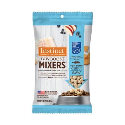 Instinct Raw Boost Mixers Grain-Free Wild-Pollock Freeze-Dried Raw Cat Food Topper - .75 Oz - 8 Pack