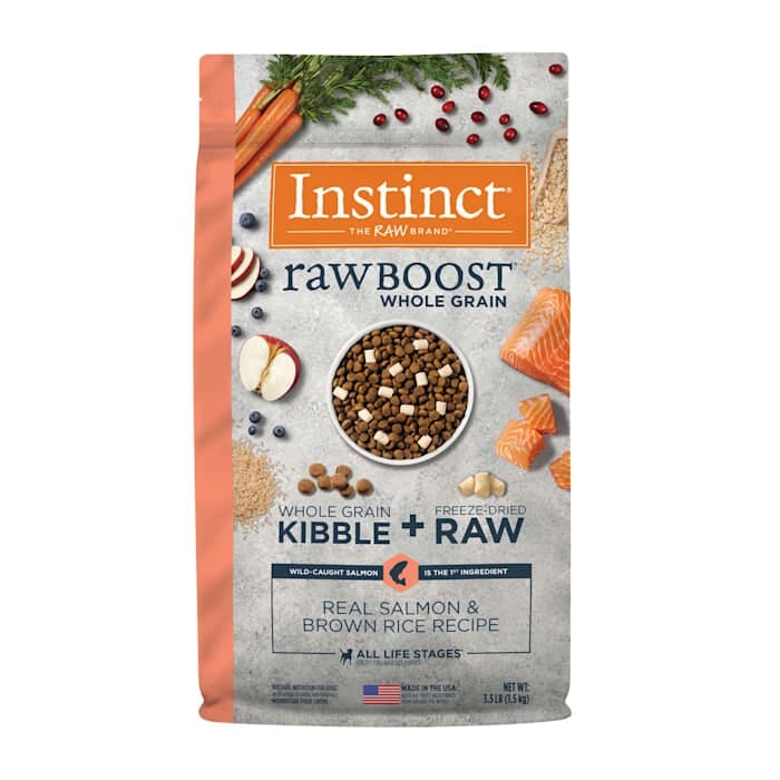 Instinct Raw Boost Salmon and Whole Grain Kibble and Freeze-Dried Raw Dog Food - 3.5 Lbs