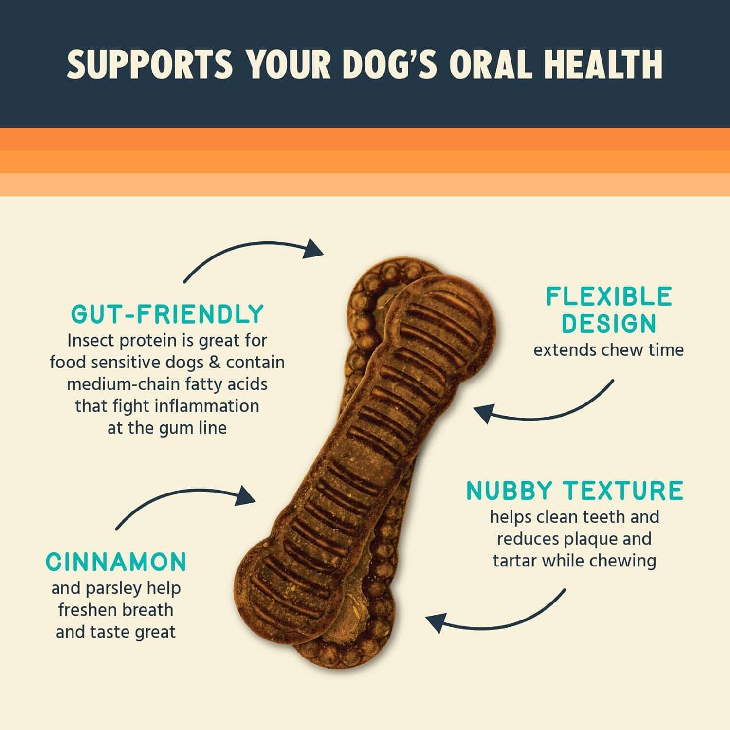 Jiminy's Cinnamon Flavored Dental Dog Chews - Small - 20 Count - 12 Oz - Image 4