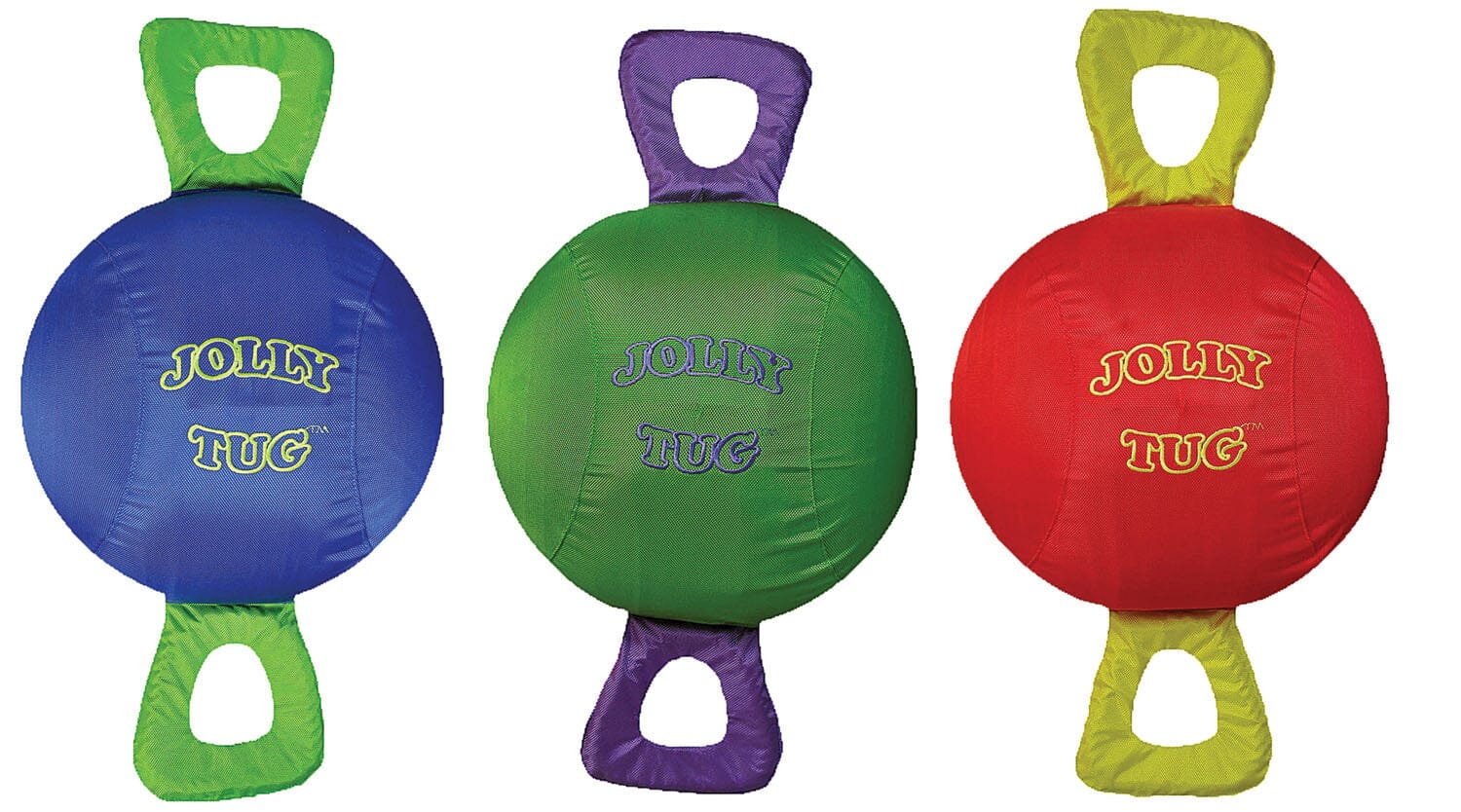 Jolly Pets Tug and Squeak Nylon Dog Toy - Green/Orange - Image 3